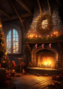 Christmas fireplace