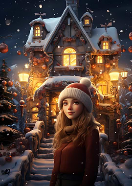 Girl waiting for Santa