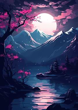 Sakura Forest River Art