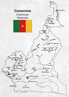 Handdrawn Cameroon Map