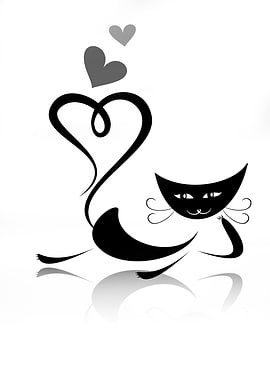 Cat Cats Love Art Print