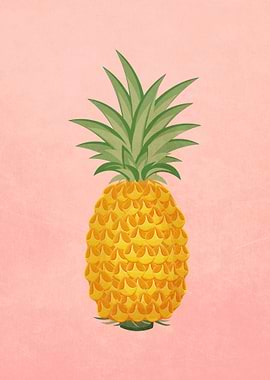 Vintage pink pineapple