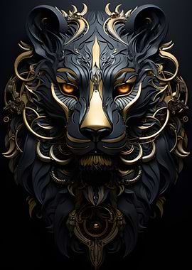 Majestic Lion in Gold