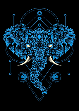 elephant head with vintage