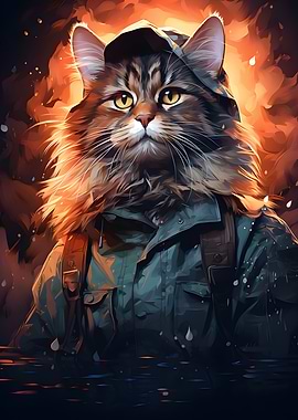 Cat Fisherman Portrait