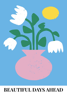 Abstract Flowers Vase