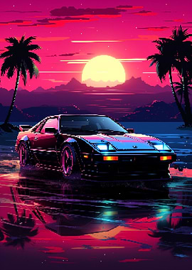 Sports Car in Miami Pixel