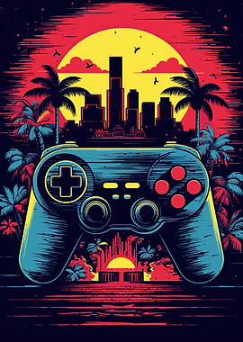 Gaming Controller Neon