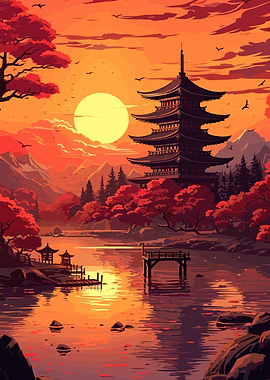 Japan Beautiful Sunset