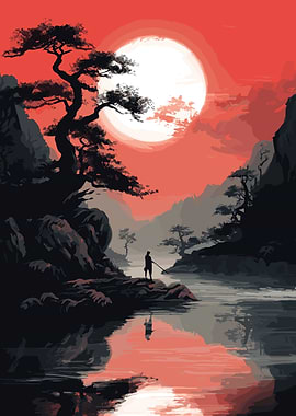 Japanese Red Black Art