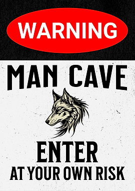MAN CAVE WOLF HOWL