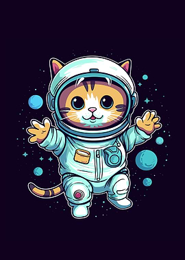 cute cat astronaut