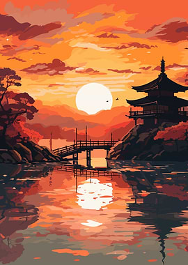 Japan Beautiful Sunset