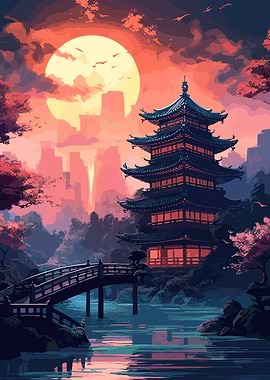 Japan Beautiful Sunset