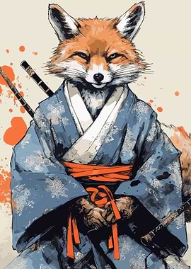 fox samurai animal