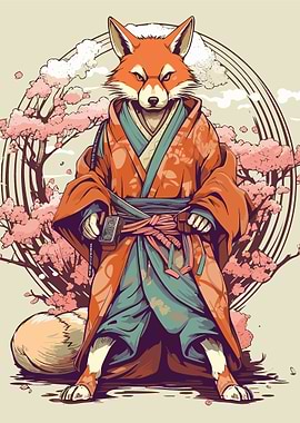 fox samurai animal