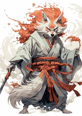 fox samurai animal