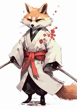 fox samurai animal