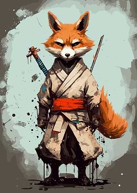 fox samurai animal