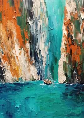 Abstract Cliff Oilpainting