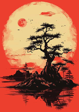 Moon Japanese Landscape