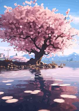 Japan Lake Cherry Blossom