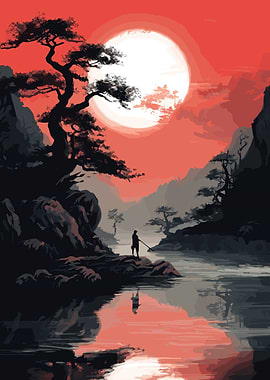 Moon Japanese Landscape
