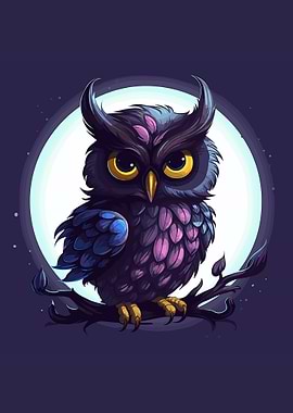 owl night moon