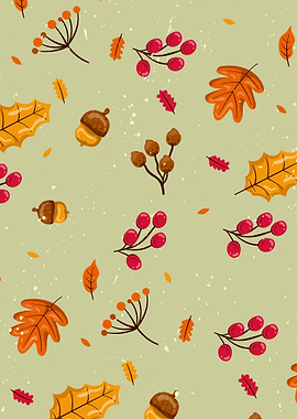 Fall Pattern Sage Green