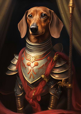 Dachshund dog king style