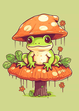Frog Mushroom Cute