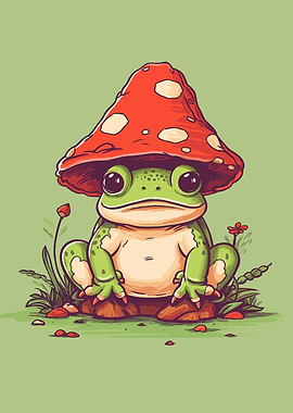 Frog Mushroom Cute