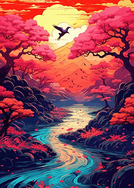 Abstract Colorful River