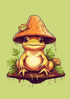 Frog Mushroom Cute