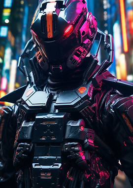 Futuristic soldier art