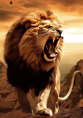 Aggressive Angry Lion