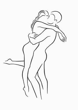 couple love art print