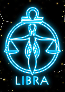 libra neon zodiac