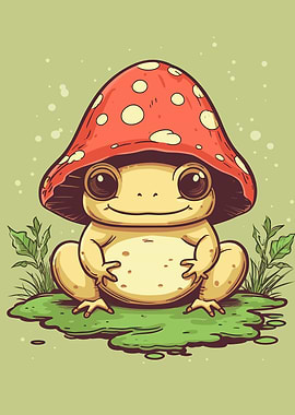 Frog Mushroom Cute