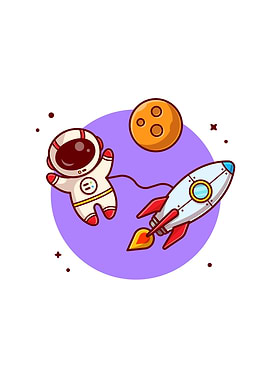 Cute Astronaut Floating