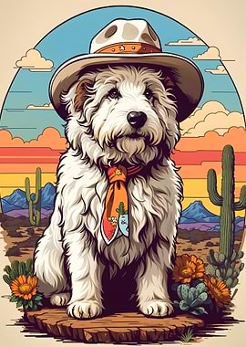 English Sheepdog Cowboy