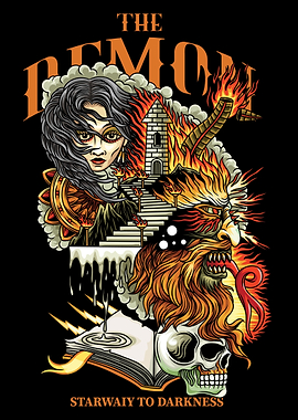 Women Demon Stairs Text