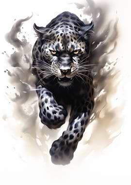 Running Black Cheetah