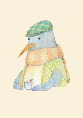 Penguin and cocktail