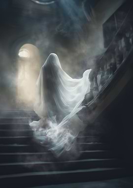 Ghost in a white shroud