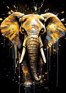 Golden Elephant Painting