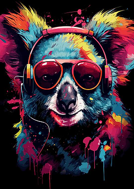 Koala With Headphones