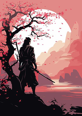 Japanese Samurai Sunset