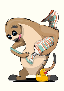 Meerkat Brushing Teeth