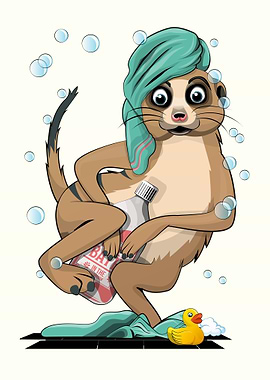 Naked Meerkat in Bathroom
